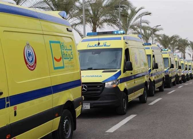 إصابة 3 أشخاص في حادث تصادم سيارة ملاكي بحاجز خرساني بمحافظة سوهاج مركز طهطا